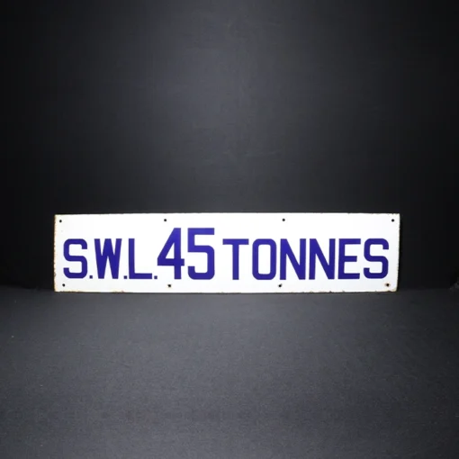 s.w.l 45 tonnes advertising signboard front view