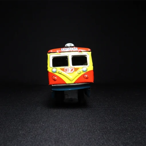 super express tin toy train back view