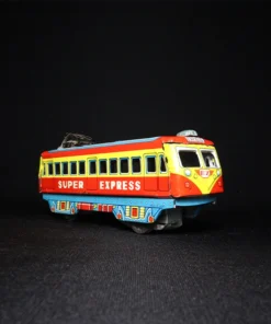 super express tin toy train side view 3