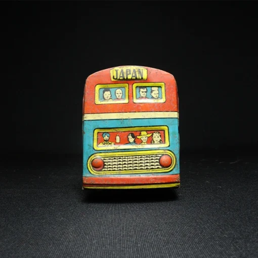 tin toy bus front view