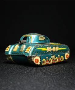 tin toy military tank side view 1