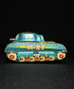 tin toy military tank side view 3