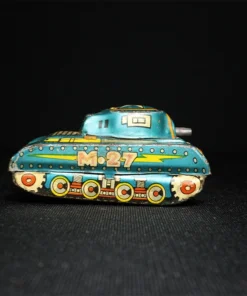 tin toy military tank side view 4