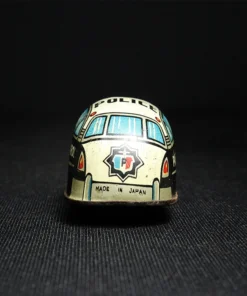 mini police car tin toy back view
