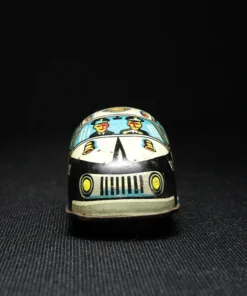 mini police car tin toy front view