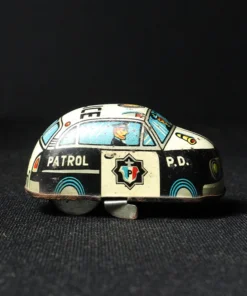 mini police car tin toy side view 4