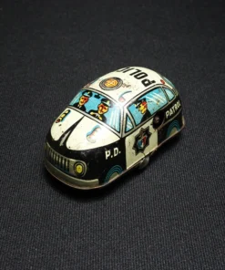 mini police car tin toy top view