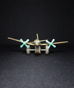 tin toy airplane front view