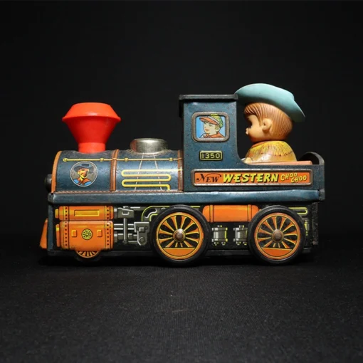 tin toy train engine side view 2