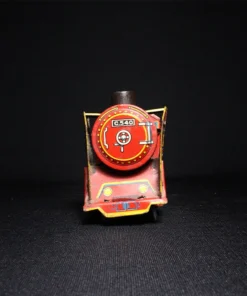 train engine tin toy front view