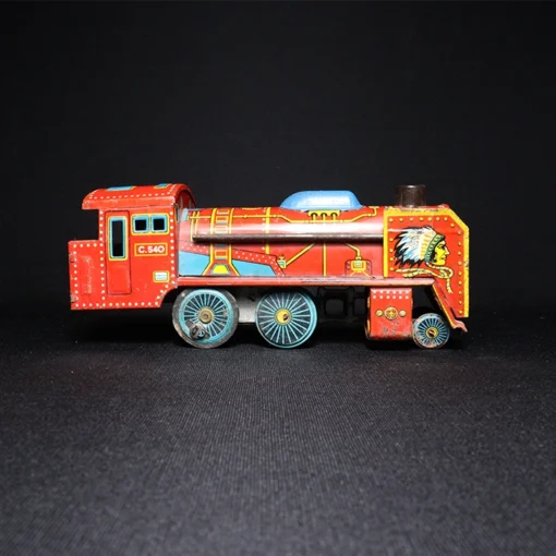 train engine tin toy side view 4
