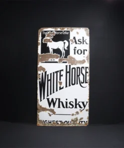 white horse cellar whisky advertising signboard front view