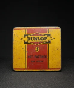dunlop hot pathces tin box front view