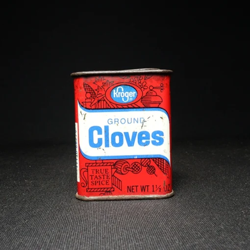ground cloves tin can front view