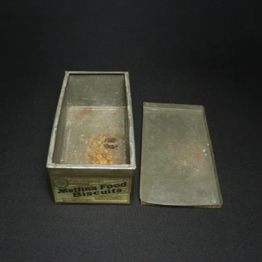 mellins food biscuit tin box open view