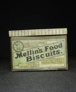 mellins food biscuit tin box side view 1