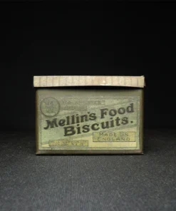 mellins food biscuit tin box side view 3