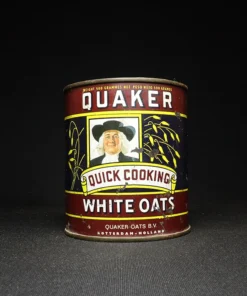 quaker oats tin can front view