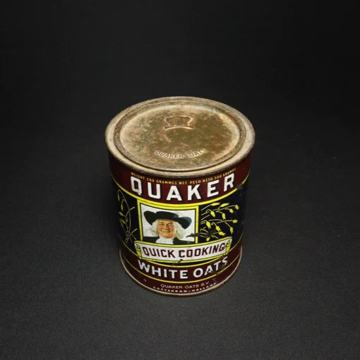 quaker oats tin can top view 1