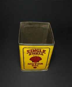 single shell motor oil tin can top view