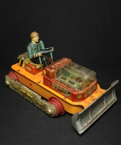 bulldozer tin toy top view