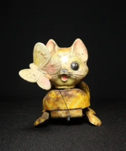 tin toy cat front view
