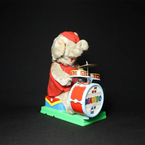 tin toy drummer elephant side view 3