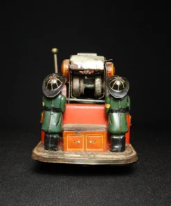 fire brigade truck tin toy back view