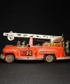 fire brigade truck tin toy side view 3