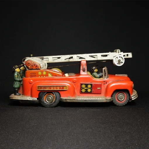fire brigade truck tin toy side view 4