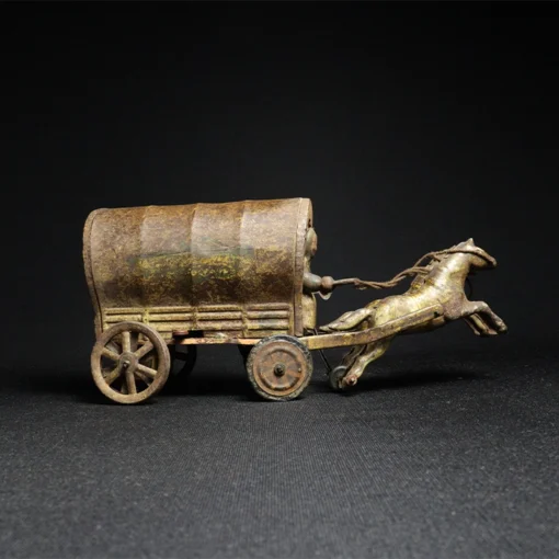 tin toy horse cart side view 4