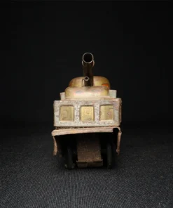 tin toy military train engine front view