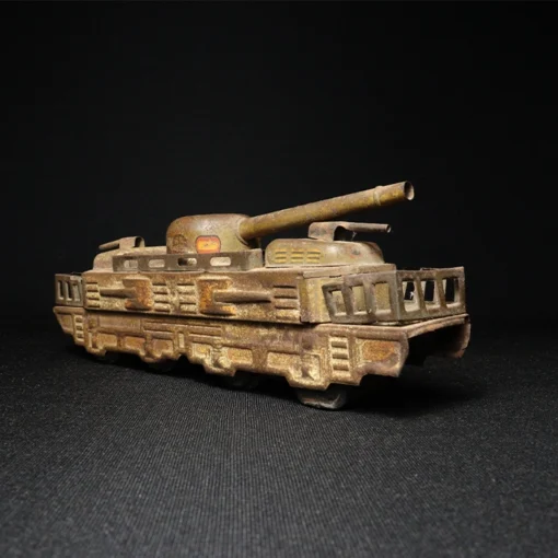 tin toy military tank engine side view 3