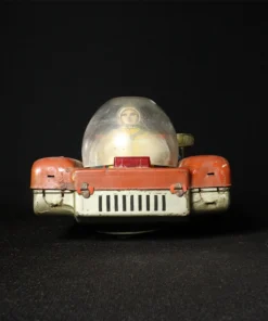 tin toy space ship front view