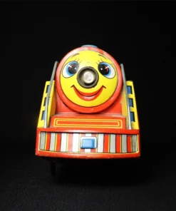 tin toy train engine front view