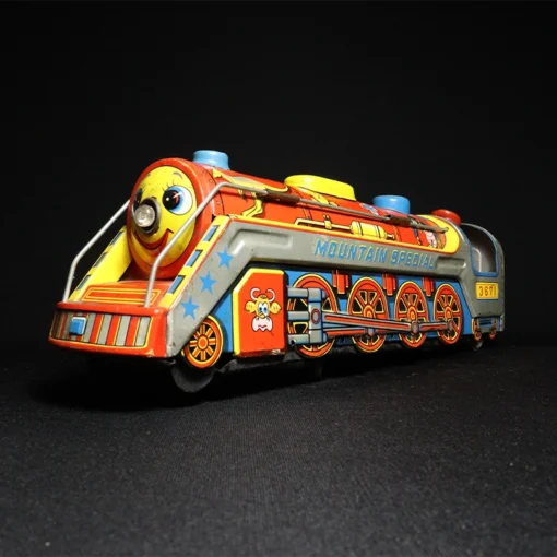 tin toy train engine side view 1