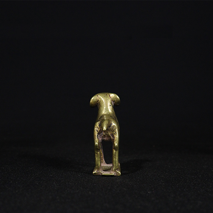 animal figure ram bronze sculpture back view