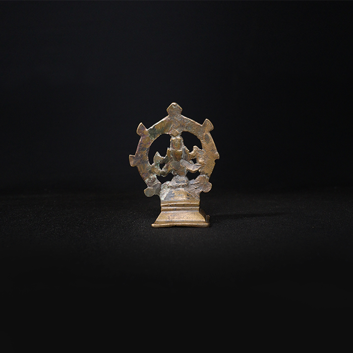 antique indian ganesha bronze sculpture back view