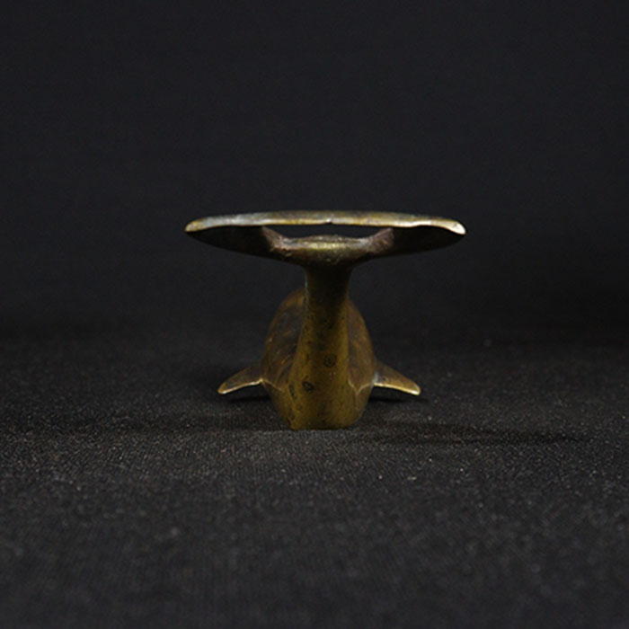 dolphin shape opener bronze collectible back view