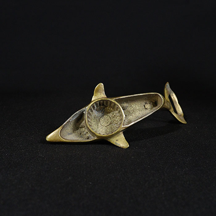 dolphin shape opener bronze collectible bottom view