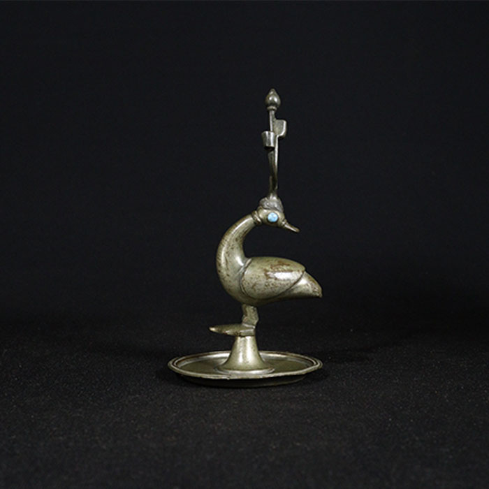 peacock paper weight bronze collectible side view 2
