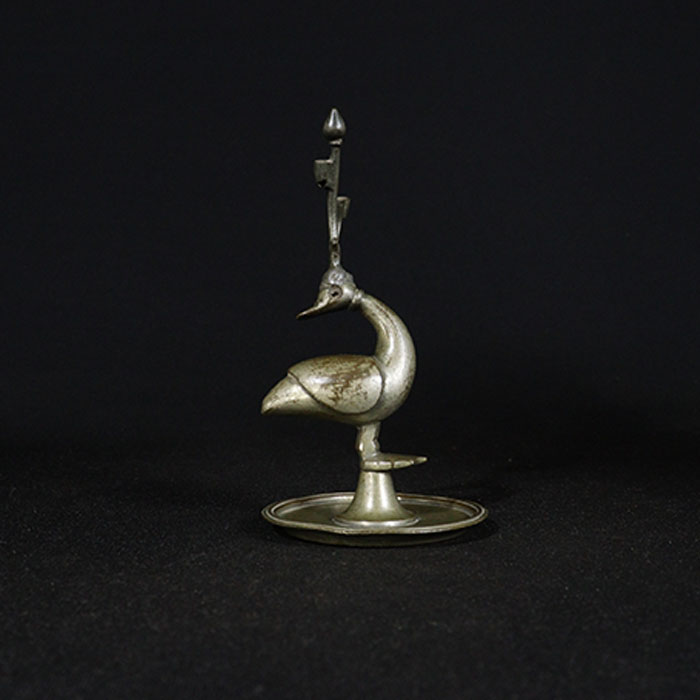 peacock paper weight bronze collectible side view