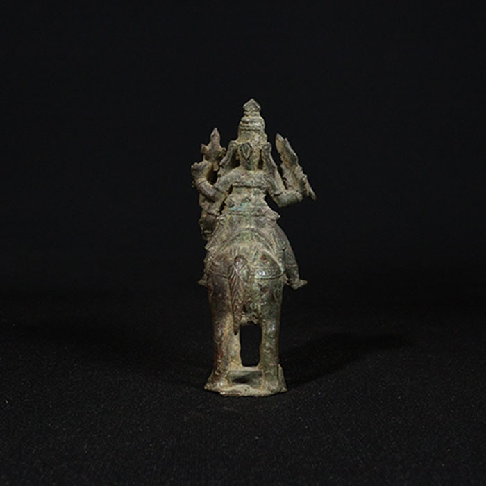 shiva on horse bronze sculpture back view