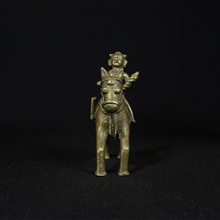 shiva on horse bronze sculpture front view
