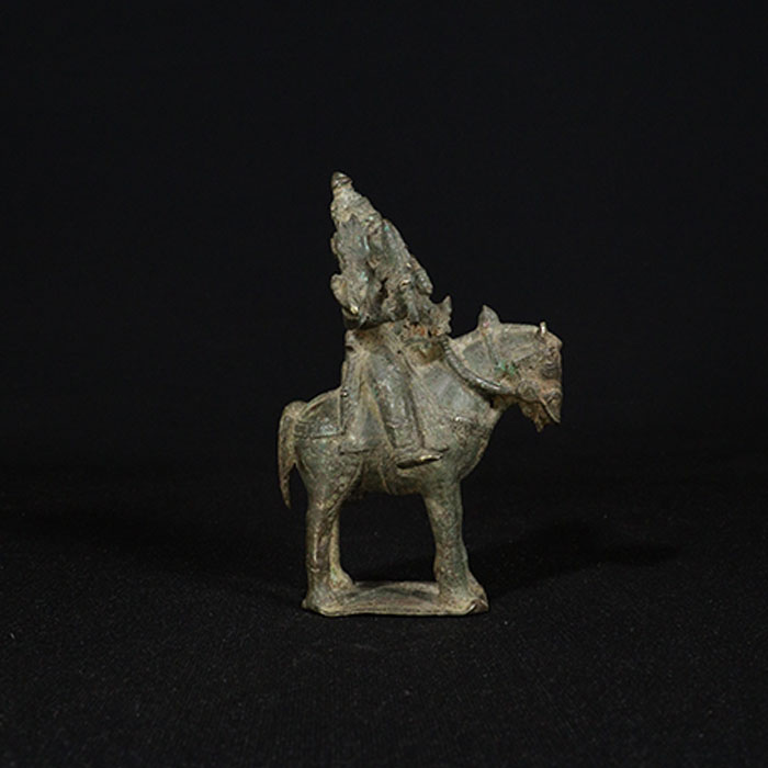 shiva on horse bronze sculpture side view 2
