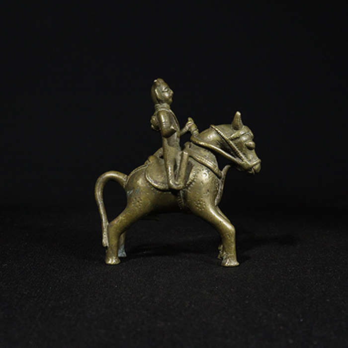 shiva on horse bronze sculpture side view 2