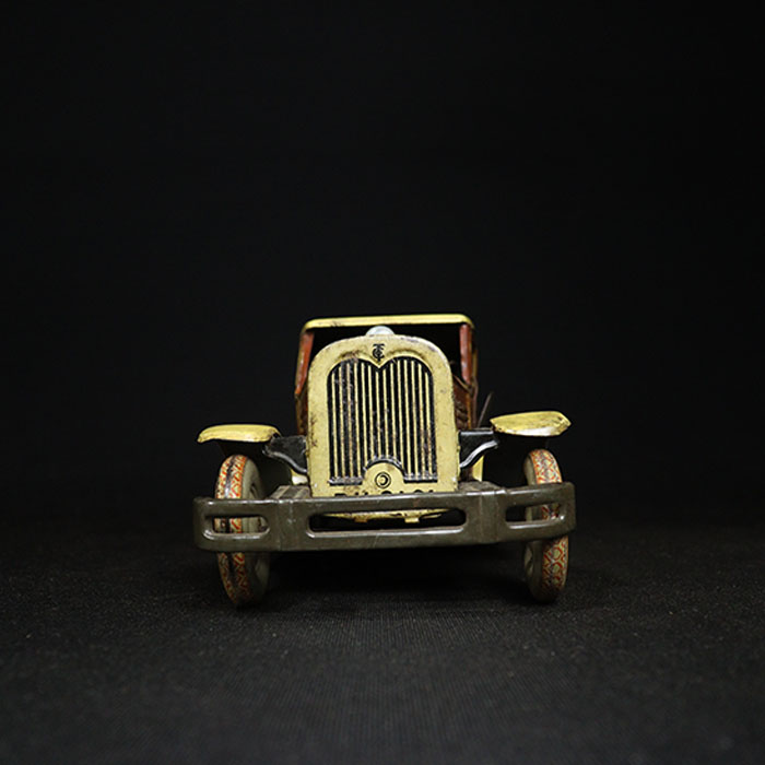 vintage tin toy car front view