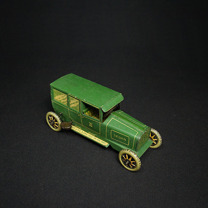 vintage tin toy lehmann sedan car top view