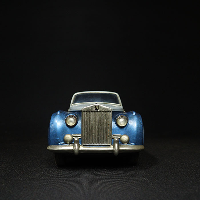 vintage tin toy rolls royce car front view