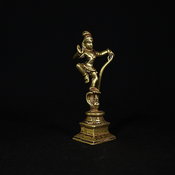 krishna kalia bronze sculpture half side view
